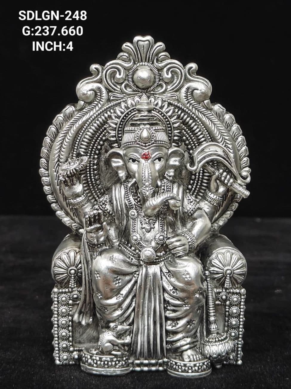 Ganesh on throne · Full view
