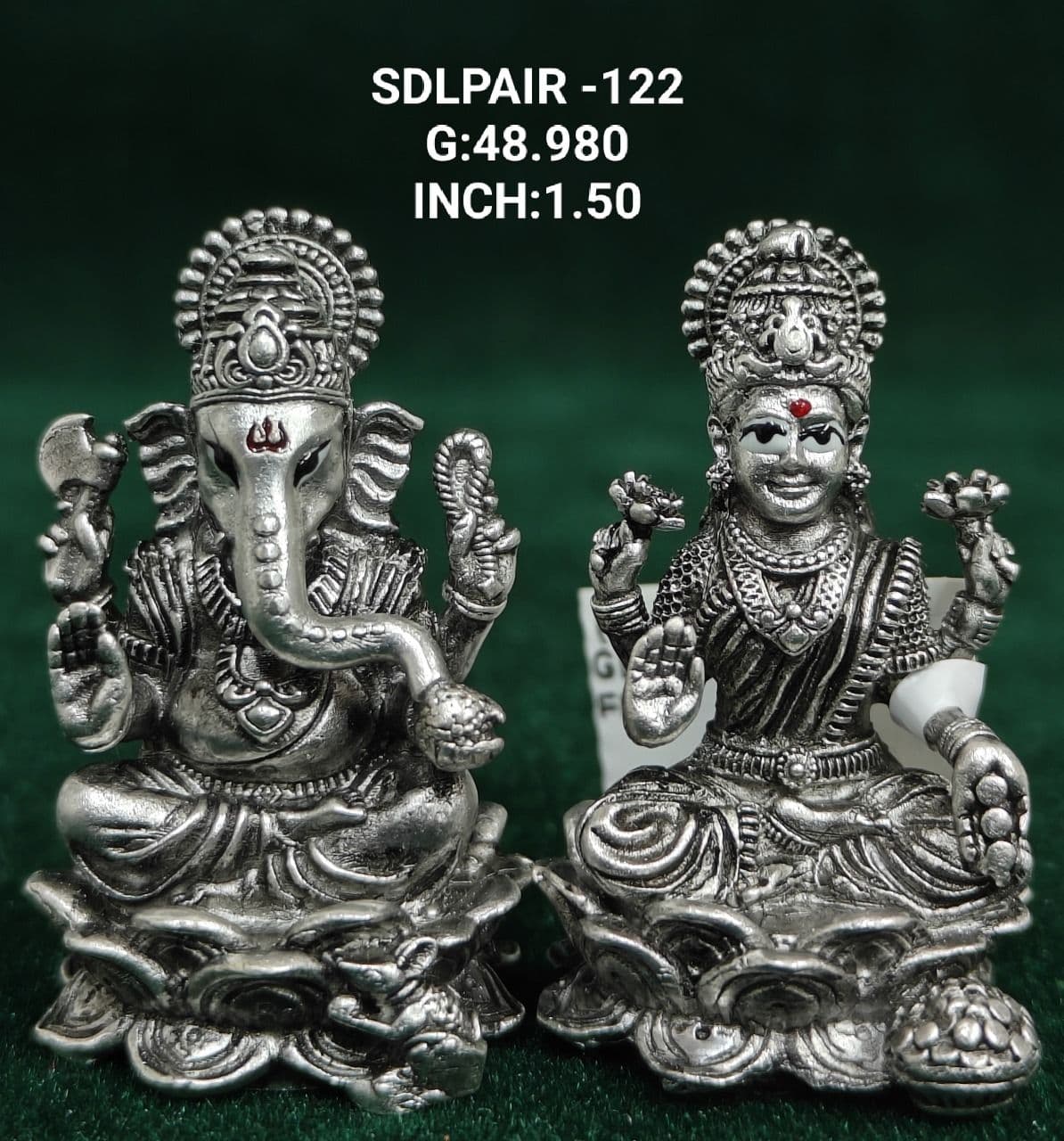 Laxmi-Ganesh on lotus · Full view