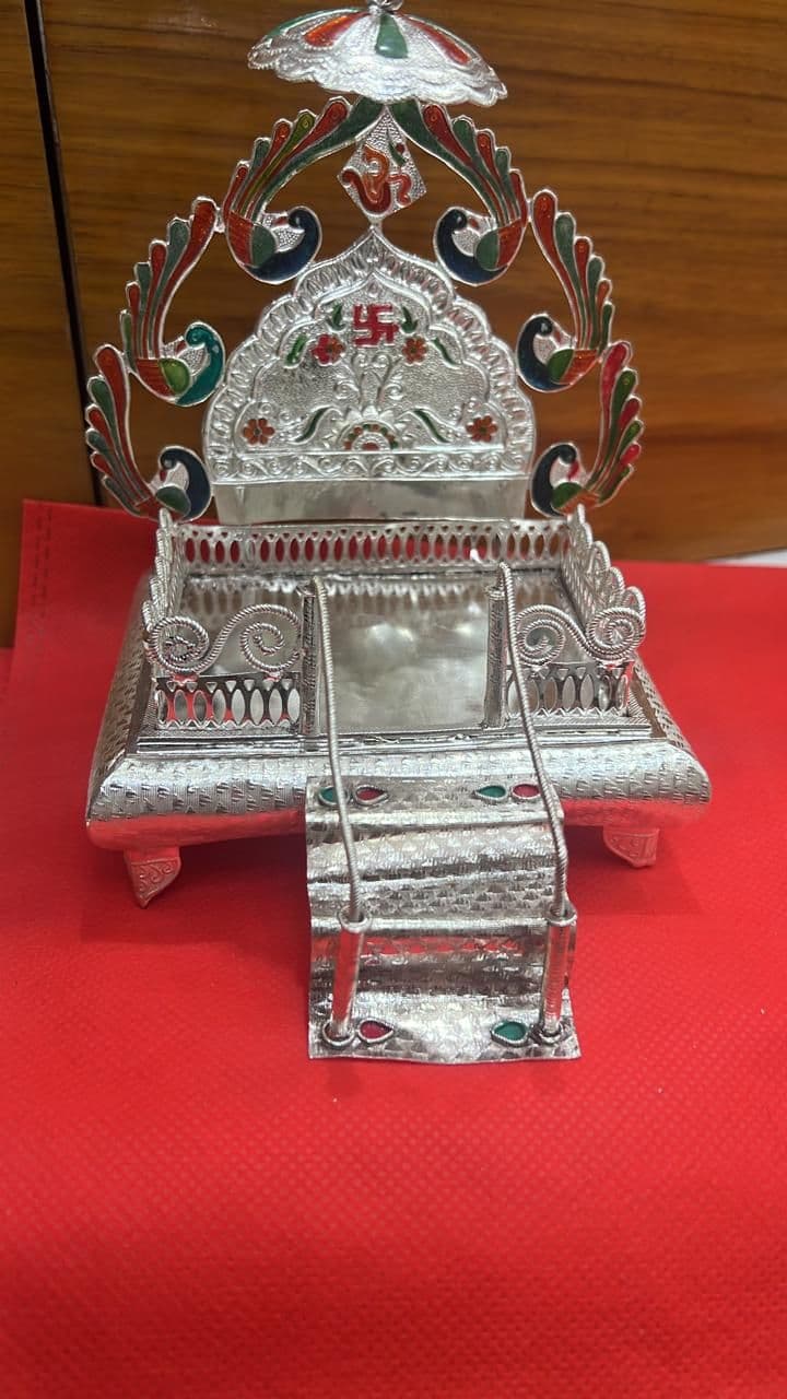 Meenakari singhasan · Full view
