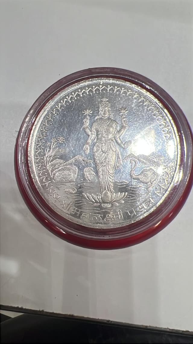 Silver Lakshmi coin