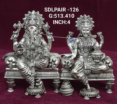 Laxmi-Ganesh on thrones